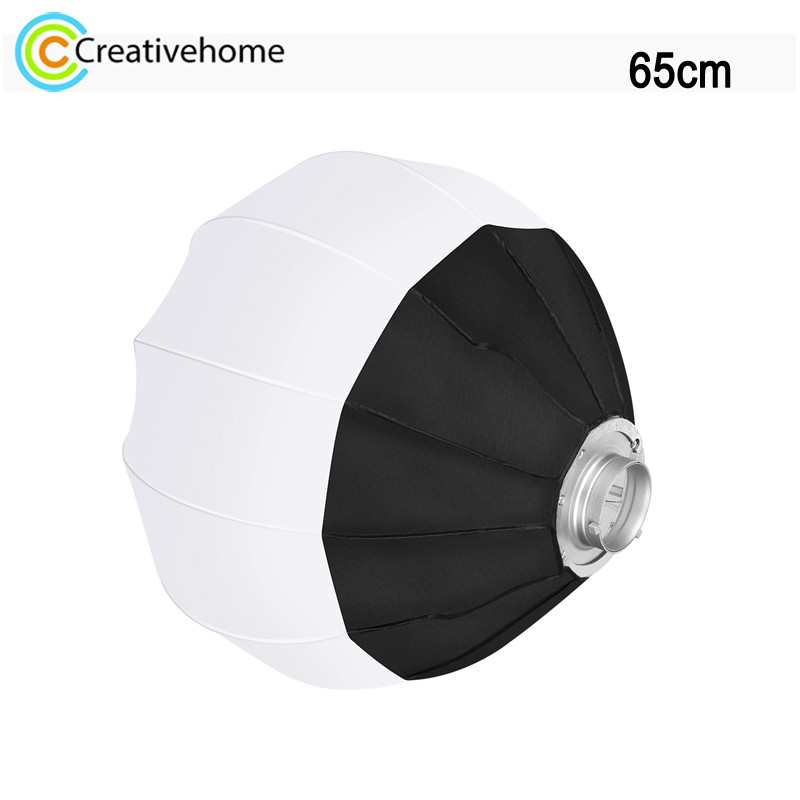 Photography Lighting With Flash - Puluz แผ่นกระจายแสงแสงแฟลชทรงกลมแบบโคมไฟพับได้65ซม. ฝาครอบตัวกระจายแสงพร้อมที่ยึดชุดไฟตัดหมอกถ่ายภาพสด