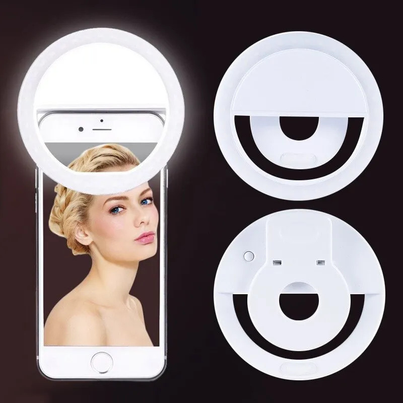 Photography Lighting Stick - ไฟวงแหวน LED แบบชาร์จไฟได้พร้อมคลิปหนีบโทรศัพท์ไฟถ่ายวิดีโอแหวนสำหรับ iPhone Samsung Xiaomi