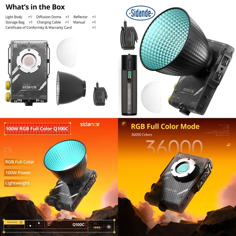 Photography With Lighting - แบรนด์สำหรับ Sidande Q100C Q100Lite ไฟเติมแสงสำหรับการถ่ายภาพระดับมืออาชีพแบบพกพา กำลังไฟสูง