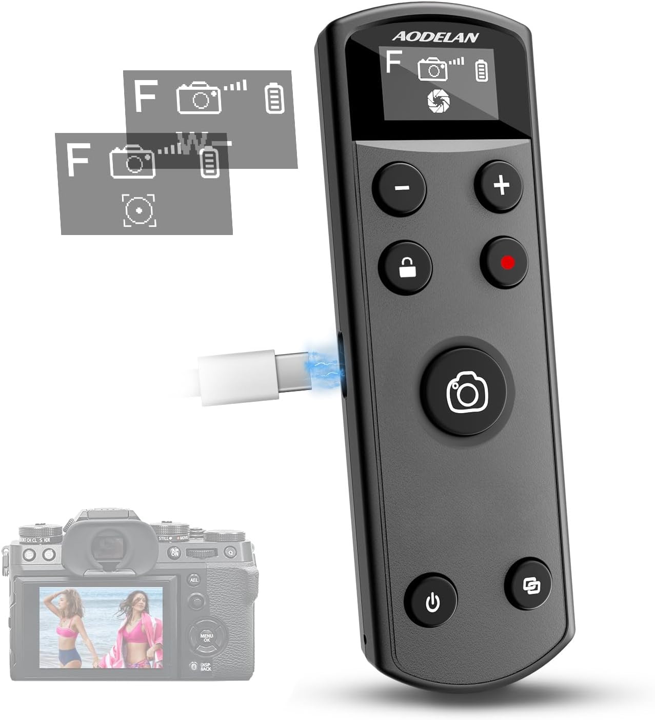 Fujifilm Camera X-T5 - สีดํา USB-C ชาร์จรีโมทคอนโทรลหน้าจอ OLED สําหรับกล้อง Fujifilm