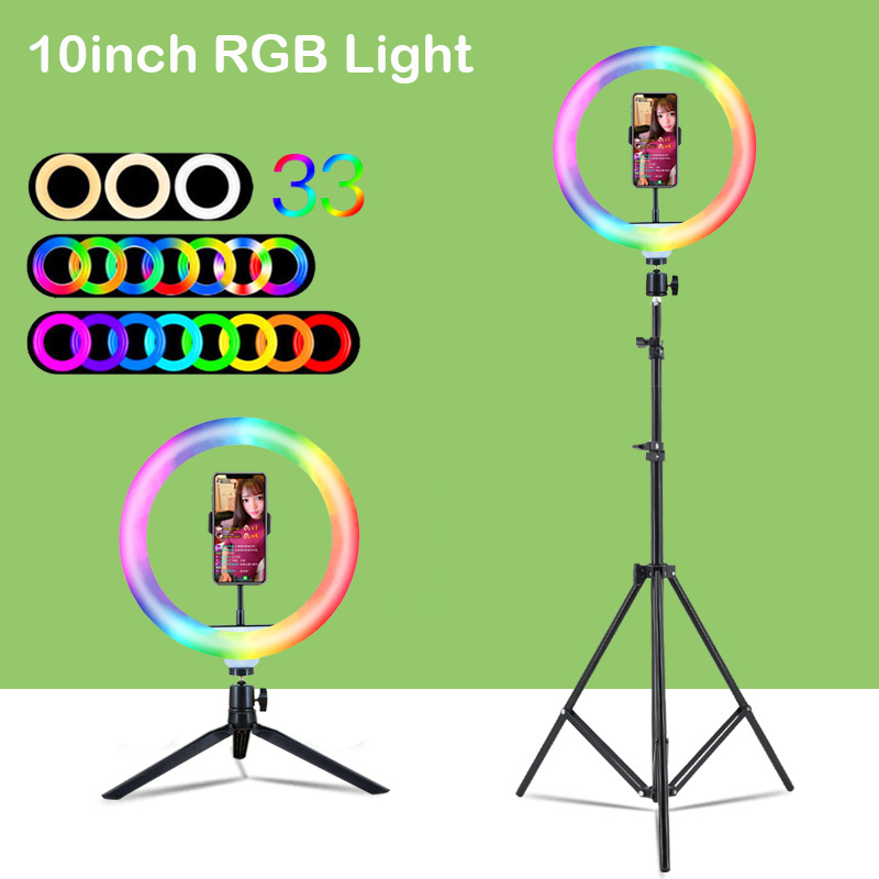 Photography Lighting Stick - ขาตั้งกล้องพร้อมไฟวงแหวน RGB ขนาด 10 นิ้ว (26