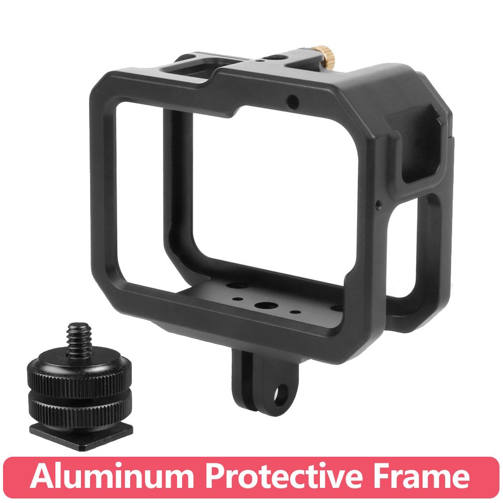 Gopro Action Camera Hero 12 Black - กรอบป้องกันอะลูมิเนียมอัลลอยด์พร้อมอะแดปเตอร์ฮอตชูสำหรับกล้องแอคชั่น GoPro Hero 13 12 11