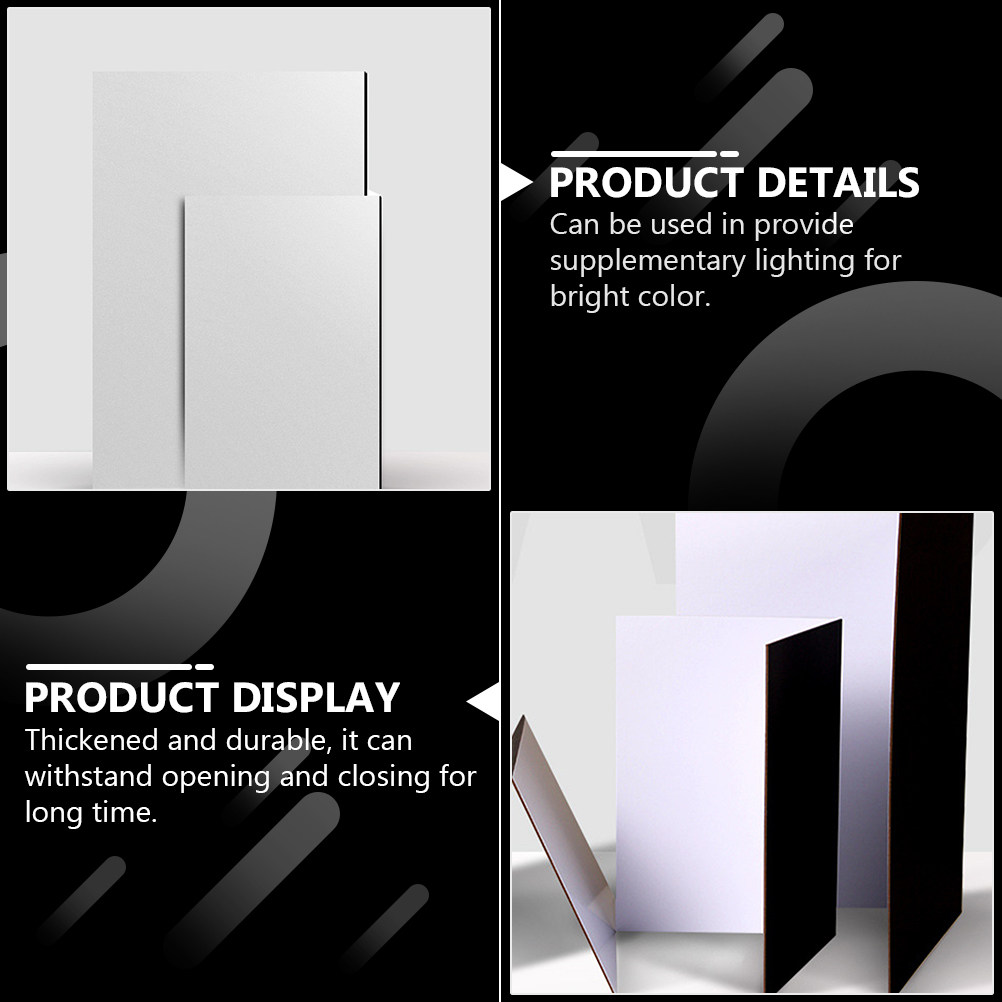 Photography Lighting Tool - แผ่นสะท้อนแสงสีขาวดำแบบพับได้สำหรับการถ่ายภาพ แผ่นกระดาษสะท้อนแสงสำหรับสตูดิโอ แสงกลางแจ้ง ฉากหลัง อุปกรณ์ถ่ายภาพ