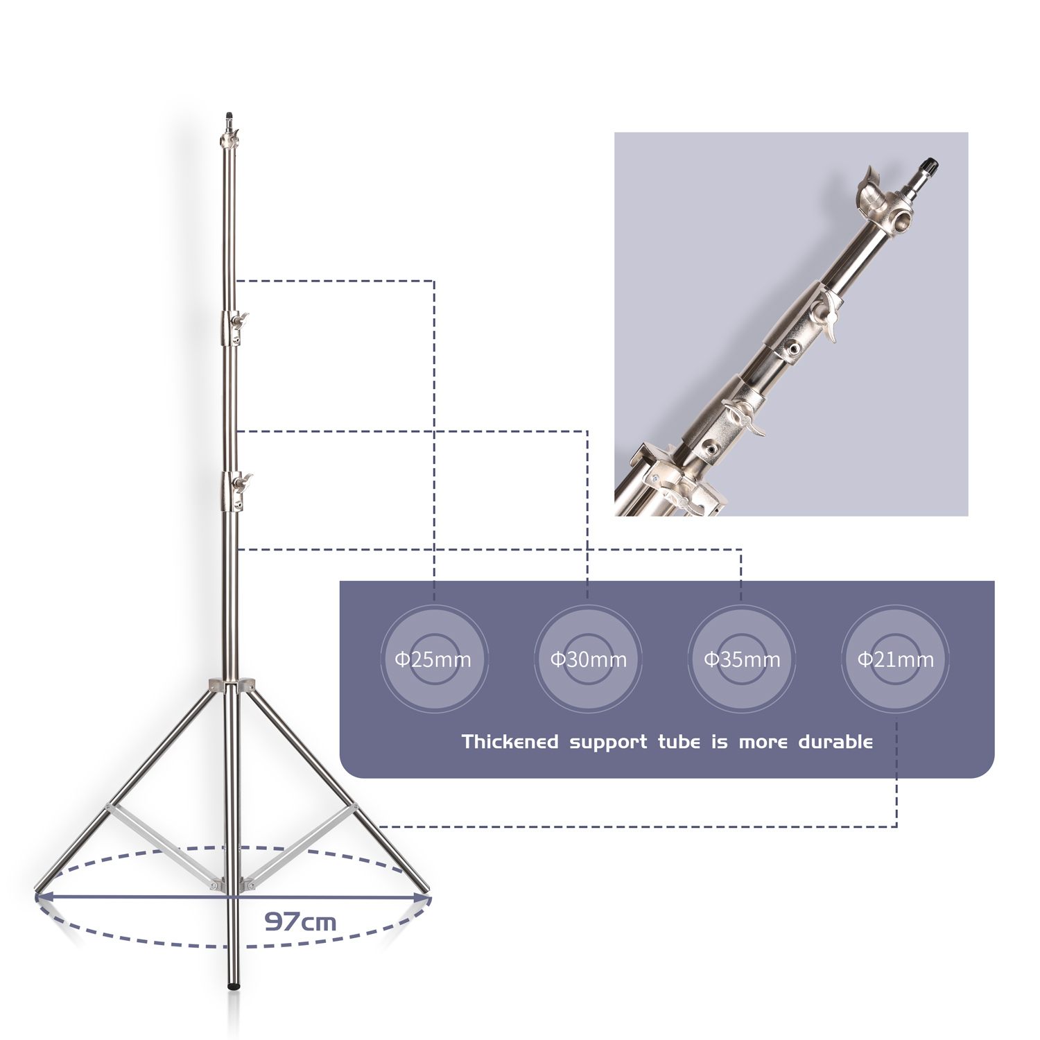SH 2.8M สแตนเลสสตีลขาตั้ง Heav - Photography Lighting Tool บทวิจารณ์และราคา