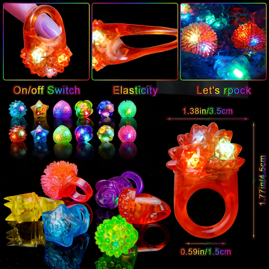 แหวนเจลลี่เรืองแสง LED 10 ชิ้น - Led Ring Light 18 บทวิจารณ์และราคา