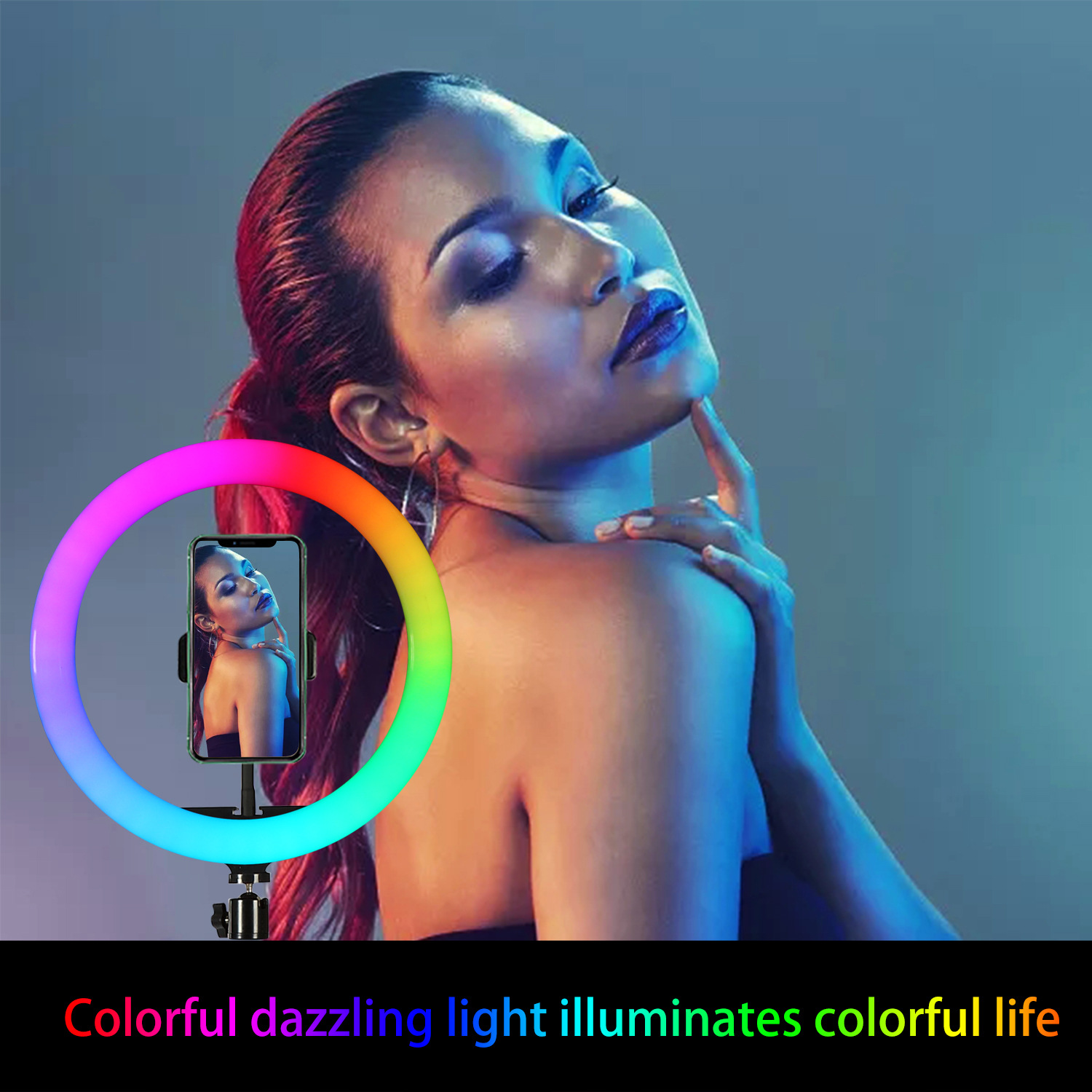 ขาตั้งกล้องพร้อมไฟวงแหวน RGB ข - Photography Lighting Stick บทวิจารณ์และราคา