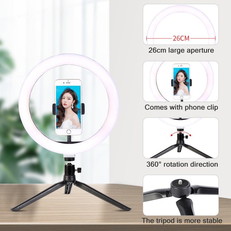 26 ซม.10 นิ้ว LED แหวน Selfie  - Photography Lighting Stick บทวิจารณ์และราคา