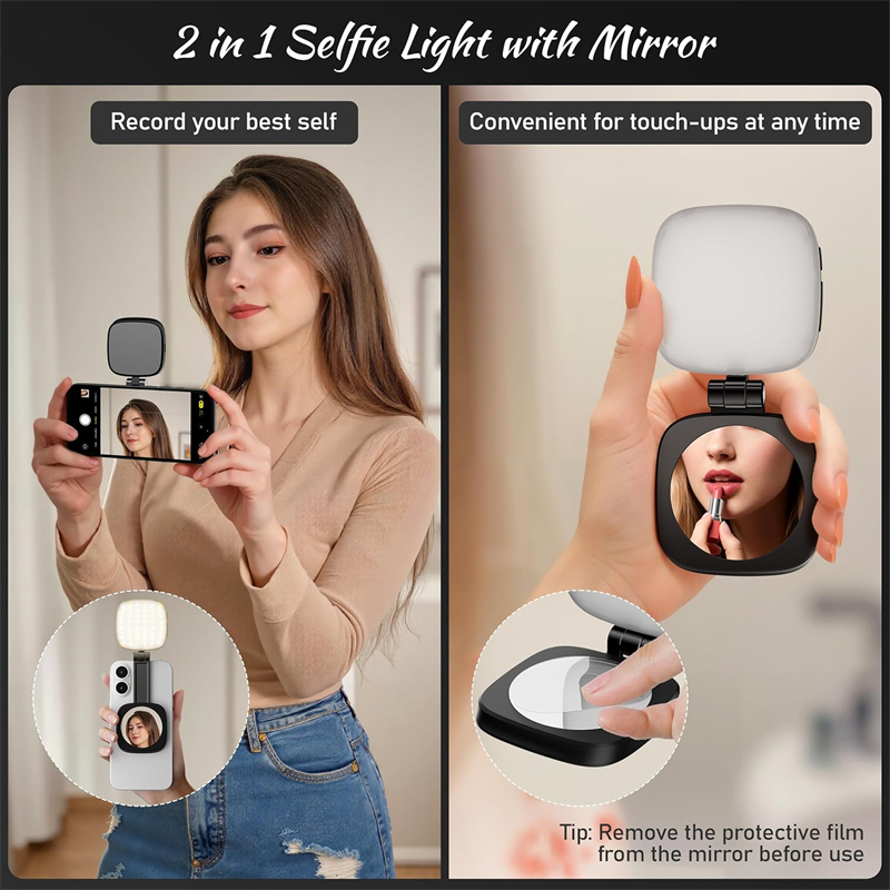 2 ใน 1 พับแม่เหล็กโทรศัพท์เซลฟ - Photography Lighting Brands บทวิจารณ์และราคา